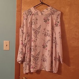 Open Shoulder Floral Top